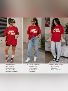 Jordan Jumpman Red Graphic T-Shirt | Men’s Medium | Nike ( unisex )